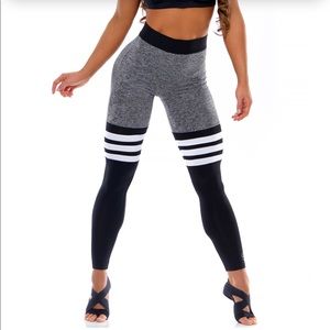 Leggings black, gray, and white